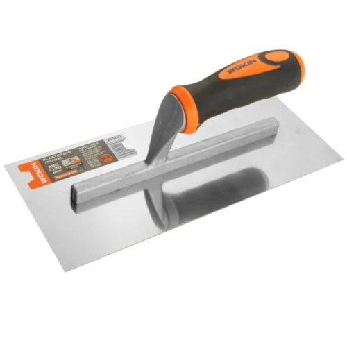 LLANA METALICA ACERO INOX LISA MANGO GOMA 28X12 WOKIN