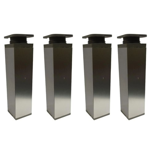 PATA ALUMINIO MUEBLE CUADRADA REGULABLE 15-17CM X4 FERREJIDO
