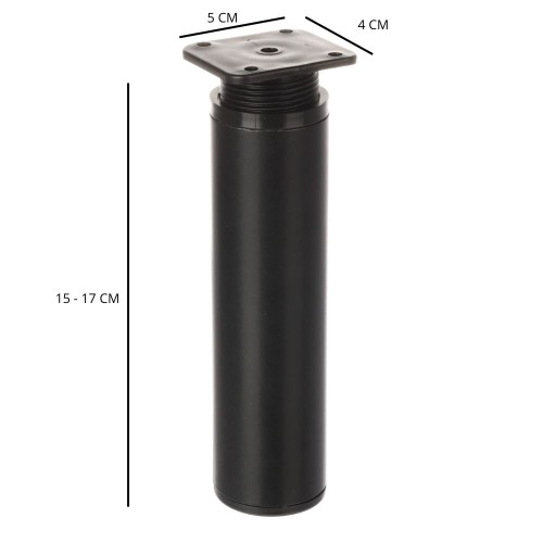 PATA ALUMINIO PARA MUEBLE CILINDRICA REGULABLE 15-17CM