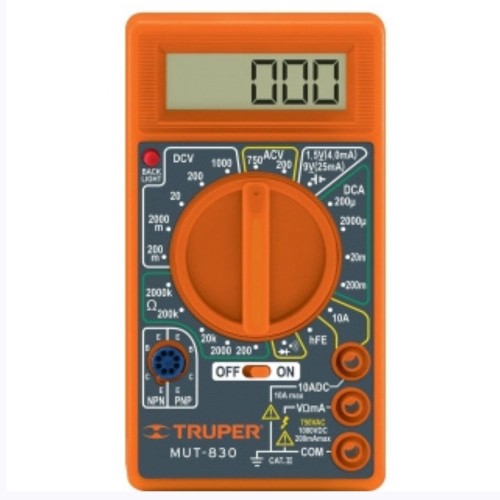 TESTER MULTIMETRO VOLTAJE TRUPER CORRIENTE DIGITAL