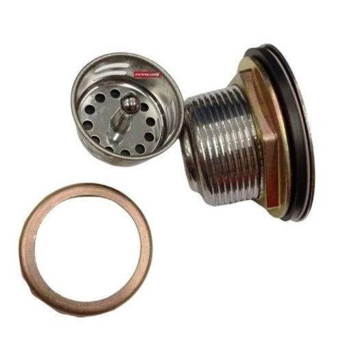 VALVULA DESAGUE COCINA C/ CANASTA CHICA 2.1/2 - ACERO INOX RIMONTTI