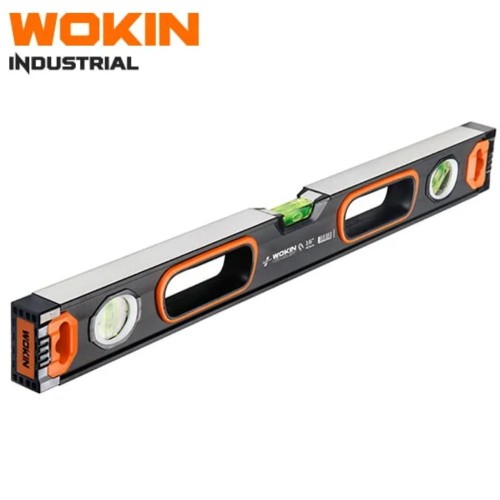 NIVEL NEGRO ALUMINIO 120CM WOKIN 3 GOTAS BURBUJA IMAN MAGNETICO