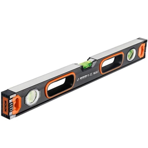 NIVEL NEGRO ALUMINIO 120CM WOKIN 3 GOTAS BURBUJA IMAN MAGNETICO