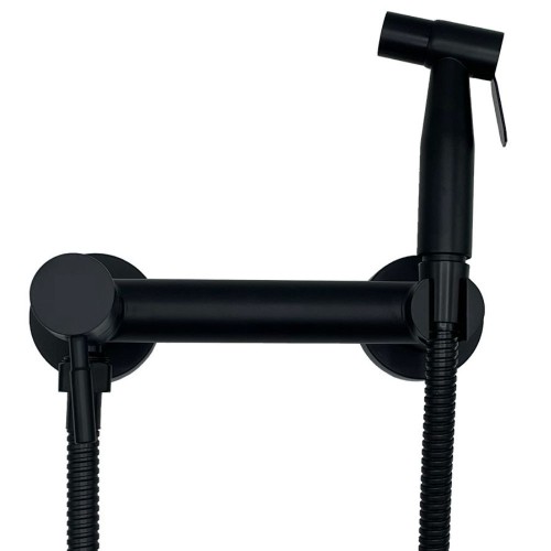 DUCHA HIGIENICA 15CM NEGRO MATE GATILLO PALITO WICO