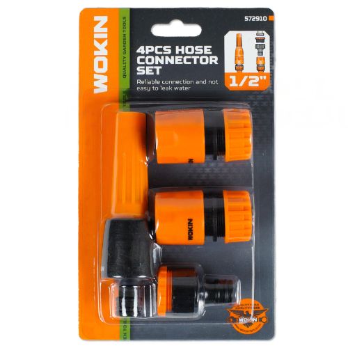 PUNTERO ADAPTADOR PLASTICO P/ MANGUERA JARDIN 4 PIEZAS WOKIN