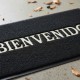 ALFOMBRA FELPUDO GOMA RULO 38X58CM NEGRO BIENVENIDO