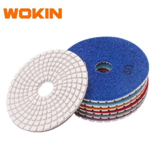 DISCO PULIR MARMOL DIAMANTE FLEXIBLE 4 PULGADAS 400 WOKIN ROJO