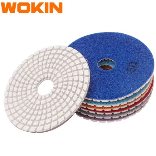 DISCO PULIR MARMOL DIAMANTE FLEXIBLE 4 800 WOKIN AZUL REAL