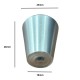 TIRADOR MUEBLE 25MM CONICO ACERO INOX PLATEADO 