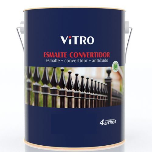 PINTURA ESMALTE CONVERTIDOR VITRO BR FORJA GRIS COLOR PLATA 4L