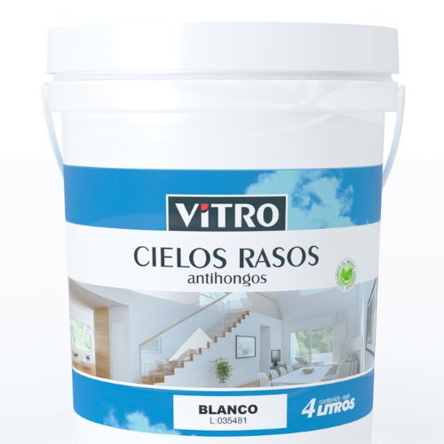 CIELOS RASOS LATEX ACRILICO VITRO ANTIHONGOS BLANCO 4L