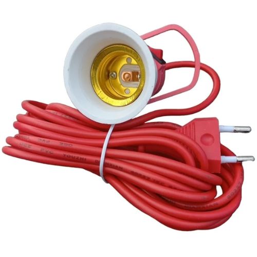 PORTALAMPARA CON CABLE Y LLAVE  5MTS Y FICHA