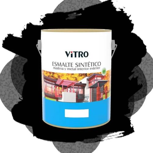 PINTURA ESMALTE SINTETICO VITRO BRILLANTE NEGRO 1L