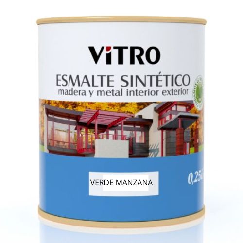 PINTURA ESMALTE SINTETICO VITRO BR VERDE MANZANA 1L