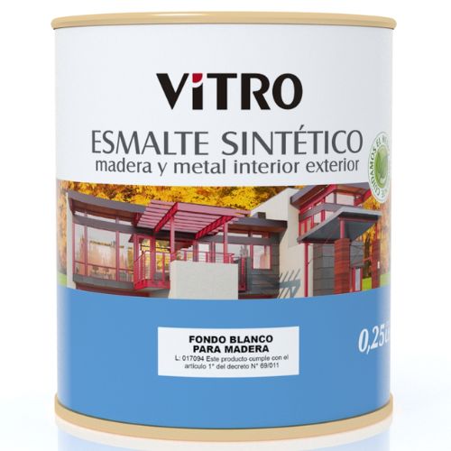 ESMALTE SINTETICO FONDO BLANCO VITRO PARA MADERA 0.25L