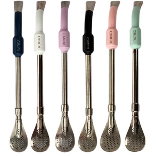 BOMBILLA MATE RUMBO COLORES ACERO INOX. PREMIUM FERREJIDO