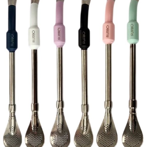 BOMBILLA MATE RUMBO COLORES ACERO INOX. PREMIUM FERREJIDO