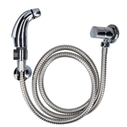 DUCHA HIGIENICA OMMIX CROMADA GATILLO LLAVE DE PASO FERREJIDO