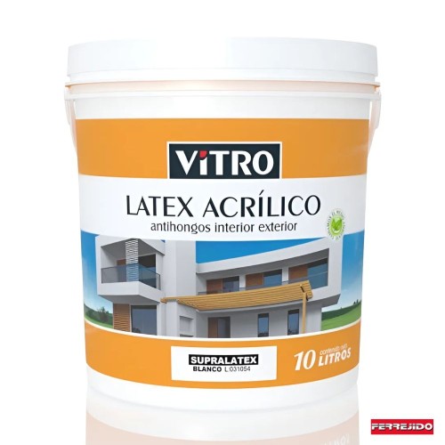 Latex Vitro Blanco 10l Antihongo Interior Exterior Ferrejido