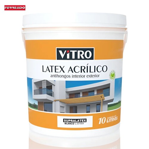 Latex Vitro Blanco 10l Antihongo Interior Exterior Ferrejido