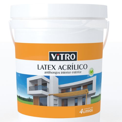 PINTURA LATEX ACRILICO VITRO BLANCO 4L ANTOHONGO INTERIOR EXTERIOR