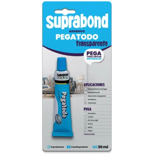 PEGAMENTO UNIVERSAL PEGATODO TRANSPARENTE 30CC SUPRABOND