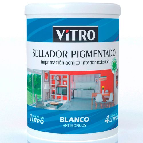 IMPRIMACION ACRILICA SELLADOR PIGMENTADO VITRO BLANCO 4L