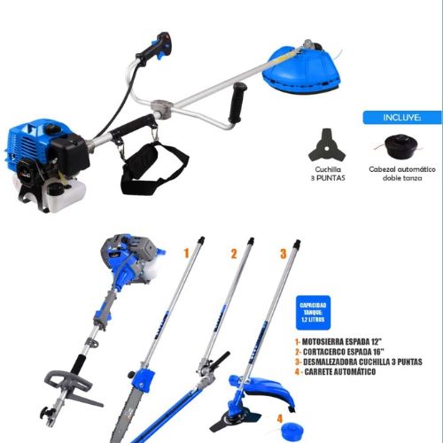 DESMALEZADORA ALPHA PRO 4 EN 1 MOTOSIERRA CORTACERCO 52CC