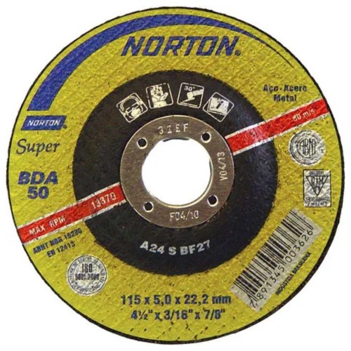 DISCO DESBASTE 115MM  NORTON  METAL BDA50