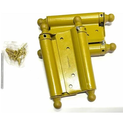 PAR BISAGRAS DOBLE ACCION VAIVEN CHAROLADA 4 DORADA