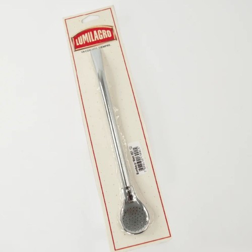 BOMBILLA PARA MATE LUMILAGRO 19CM LISA ACERO INOX FERREJIDO