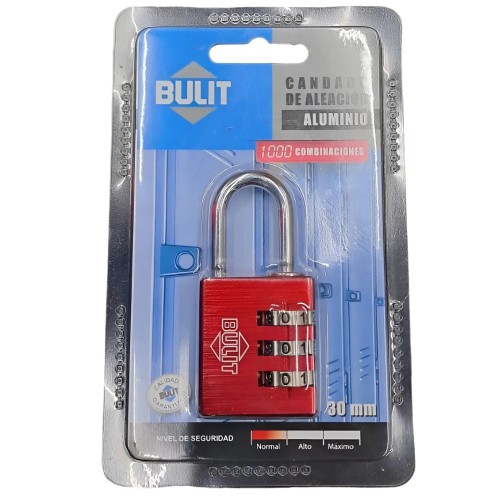 CANDADO COMBINACION ALUMINIO 30MM BULIT