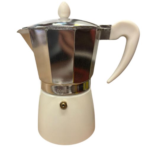 CAFETERA ITALIANA CAFE ESTILO MOKA 6 TAZAS BLANCA COMET