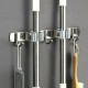 SOPORTE ESCOBA PARED ACERO INOX GANCHOS ORGANIZADOR