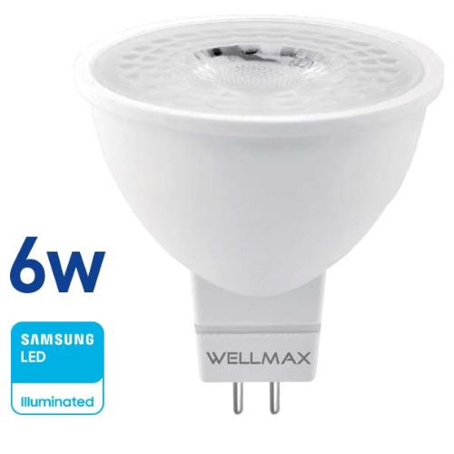 LAMPARA LED GU5.3 06W DICROICA WELLMAX SAMSUNG LUZ CALIDA