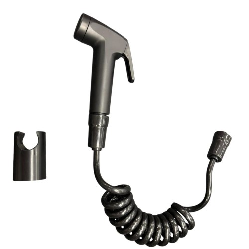 DUCHA HIGIENICA BIDET MANUAL MANGUERA ESPIRAL NEGRO