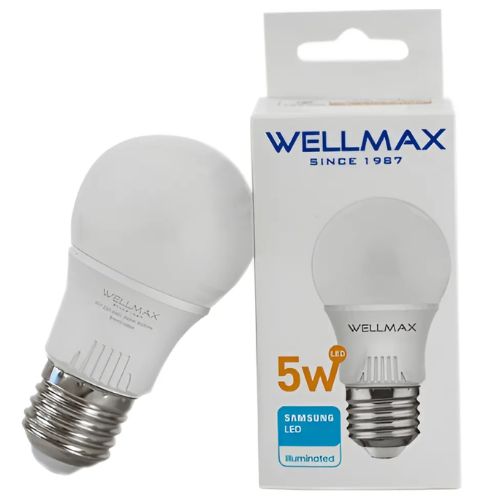 LAMPARA LED E27 05W WELLMAX SAMSUNG LUZ FRIA EQUIVALE A 40W