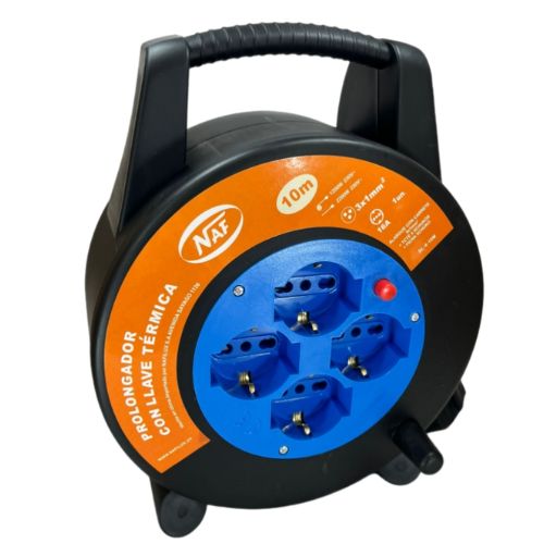 ALARGUE NAF ENROLLADOR 4 ENCHUFES SCHUKO 3X1MM 10M