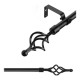 Barrote Cortina Extensible Negro, Con Argollas 1a 2m