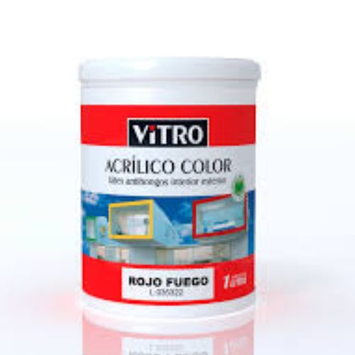 PINTURA ACRILICO COLOR VITRO DAMASCO 1L ANTIHONGO