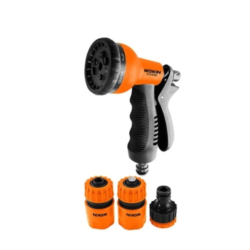 Pistola De Riego Wokin Juego 5 Conectores Manguera c/ Funciones Ferrejido