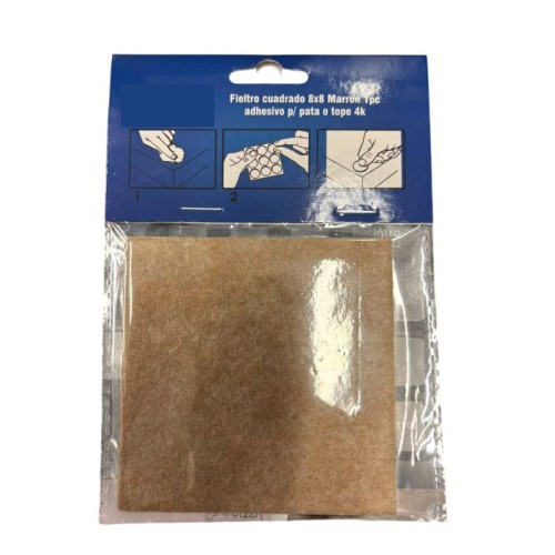 FIELTRO CUADRADO 8X8CM 1PZ BLANCO BEIGE ADHESIVO FERREJIDO
