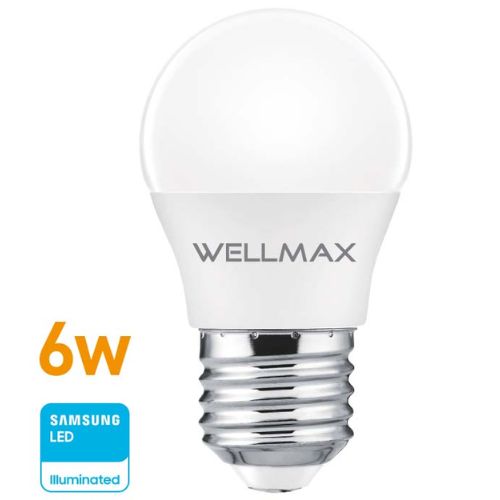 LAMPARA LED E27 06W WELLMAX SAMSUNG GOTA LUZ CALIDAD