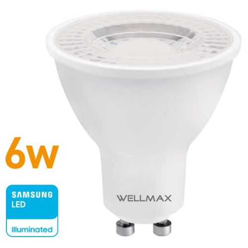 LAMPARA LED GU10 6W DICROICA WELLMAX SAMSUNG LUZ CALIDA