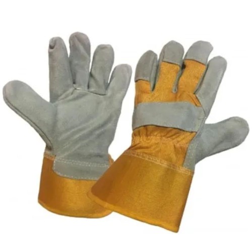 GUANTES DE TRABAJO TELA CUERO SEGURIDAD LABORAL