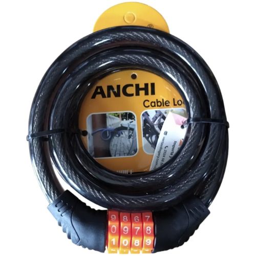 CANDADO LINGA BICI MOTOS CON COMBINACION 4 DIGITOS ROSWELL