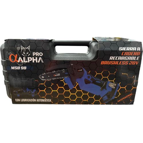 MINI MOTOSIERRA 20V ALPHA PRO 8" 1BATERIA CARGADOR MALETA