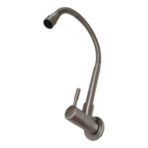 Grifo Pared Palito C/pico Flex Satinado