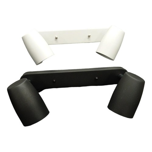 Spot Aplique Pared 2 Luces Negro/blanco Mate