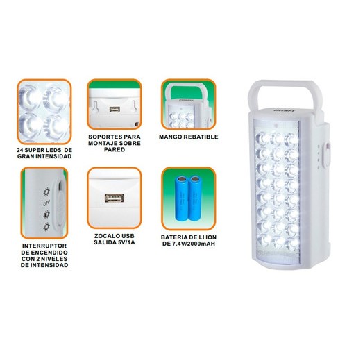 Luz Emergencia 24led Efolight 4hrs Homologada